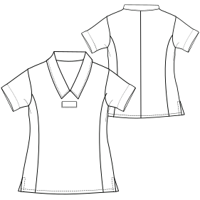 Moldes de confeccion para UNIFORMES Camisas Blusa 7501